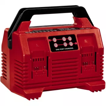 EINHELL Power X-Quattrocharger 4A - Uniwersalna ładowarka Power X-Change odpowiednia dla 4 akumulatorów (wskaźnik stanu LED | ładowanie równoległe | szybkie ładowanie | zarządzanie ładowaniem | Re