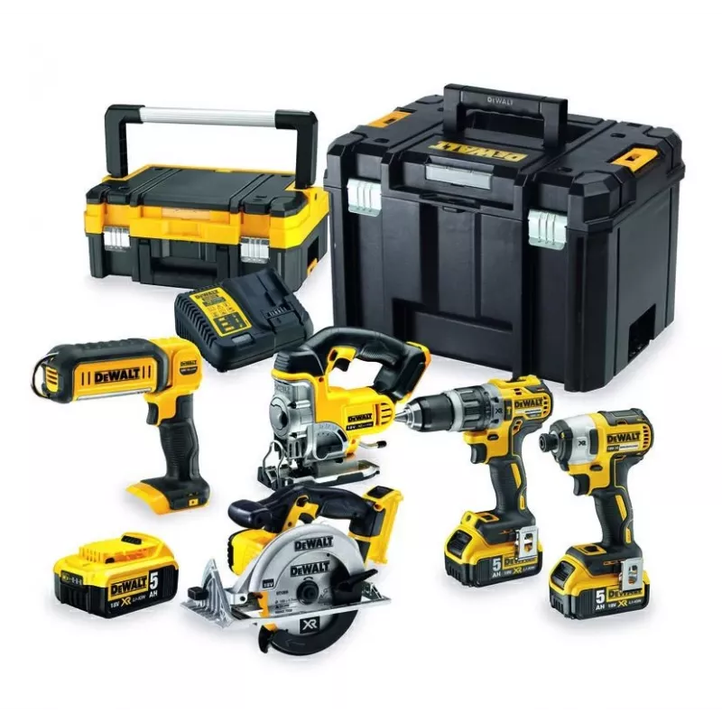 DEWALT. ZESTAW COMBO 18V DCK551P3T (DCD796+DCF887+DCS39+DCS331+DCL050) 3x5.0Ah TSTAK