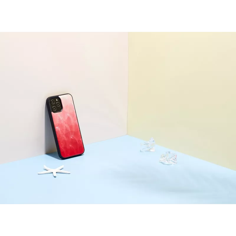 Etui ochronne iKins na Apple iPhone 12 / 12 Pro, różowe jezioro z czarnymi wykończeniami