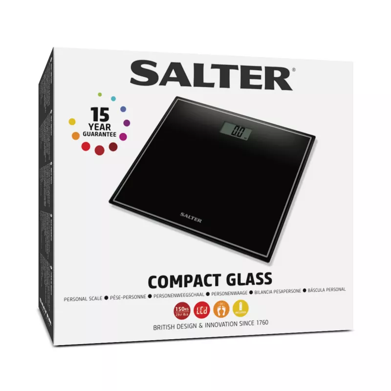 Salter 9207 BCFEU12 Kompaktowa elektroniczna waga łazienkowa - czarna