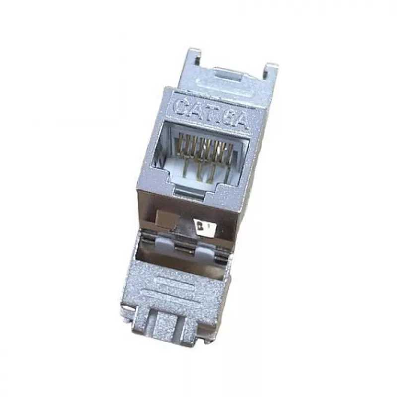 Ekranowane złącze keystone cienki Kat.6A, EQUIP 767223, bez narzędzi, RJ-45, płaskie, srebrne, 8 szt.