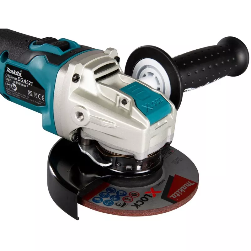 Bezprzewodowa szlifierka kątowa X-LOCK DGA521ZX1, 18 V (niebiesko-czarna, bez akumulatora i ładowarki)