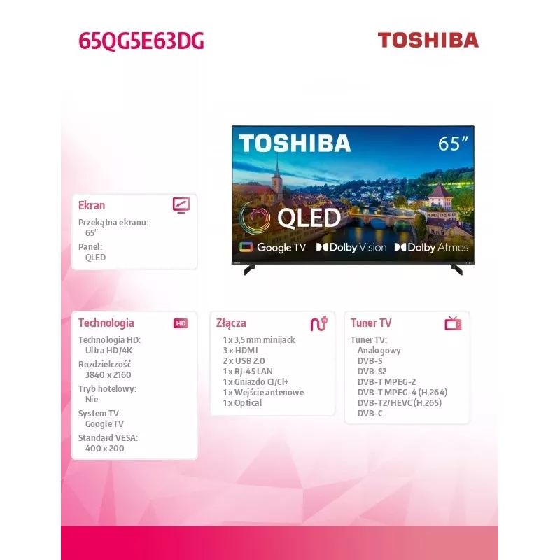 Telewizor QLED 65 cali 65QG5E63DG