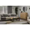 Stolik kawowy top e shop Modern 90×58×50 cm, antracytowa rama, matowe półki Artisan dąb