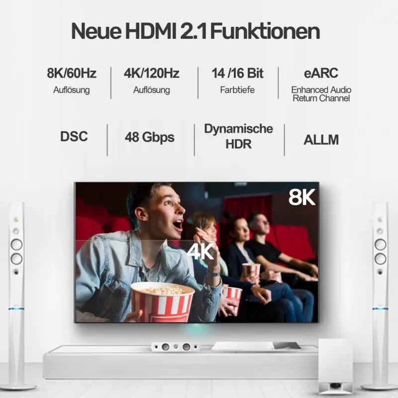 Kabel HDMI Unitek 8K HDMI 2.1 Ultra Speed 3 m, Typ A męski–męski, 48 Gbit/s, 60 Hz, czarny
