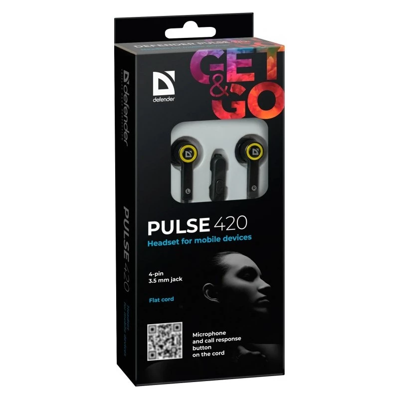 Headphones Defender Pulse 420 Czarno-Żółte