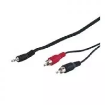 Wentronic Goobay Kabel adaptera 3,5 mm jack/RCA, czarny, 3 m - wtyk jack 3,5 mm (3-stykowy, stereo) > 2x wtyk RCA (audio lewy/prawy) (50196)