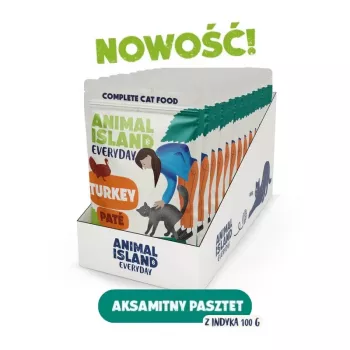 ANIMAL ISLAND pasztet Indyk saszetki dla kota 12x100g