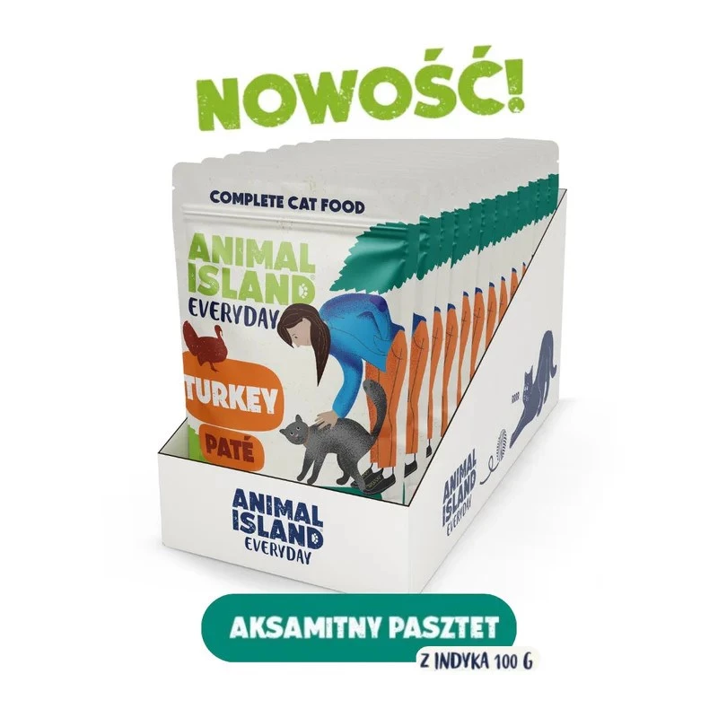 ANIMAL ISLAND pasztet Indyk saszetki dla kota 12x100g