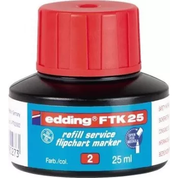 Edding FTK 25 tusz do uzupełniania markerów, na bazie wody, czerwony