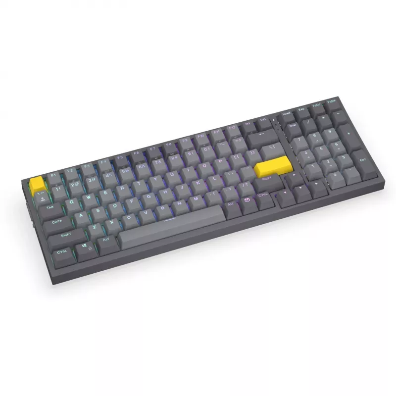 Celeris 1800, Szara Klawiatura Gamingowa, Układ US, ENDORFY Yellow by Gateron