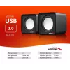 2-drożny głośnik PC Audiocore AC870 B — 3 W RMS, przewodowe zasilanie USB, wejście 3,5 mm, kanały 2.0