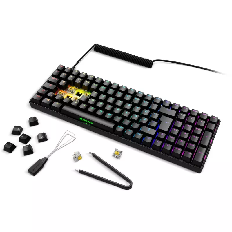 Sharkoon Skiller SGK50 S2 czarny DE-Layout Gateron Yellow Klawiatura