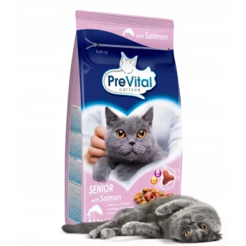 Sucha karma dla kota PREVITAL Senior Salmon 1,4 kg — formuła dla seniorów, 31% białka, 9% tłuszczu