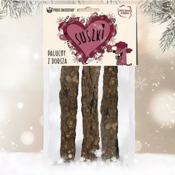 Przysmak dla psa PAKA ZWIERZAKA paluchy z dorsza 60 g — o smaku rybnym, hipoalergiczny, bezzbożowy