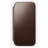 Nomad Modern Leather Folio etui na telefon komórkowy Pokrowiec dla iPhone 17 Pro Max — Brązowy, skóra, ekran 6,3 cala, 4 kieszenie na karty