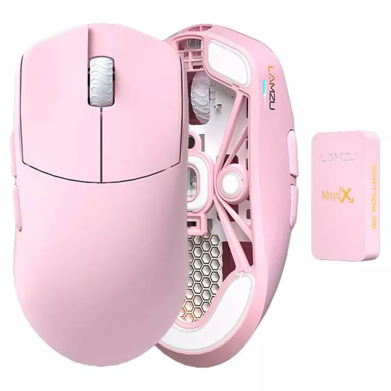 Mysz Lamzu MAYA X 8K bezprzewodowa mysz gamingowa Light Pink USB