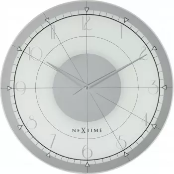 NeXtime klok 8125 Fancy Round, Ø43 cm, ścienna, biało-srebrna