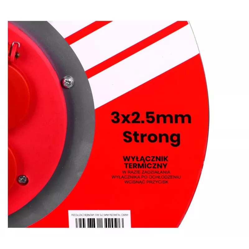 Przedłużacz VERTEX PB25METAL 3x2,5 mm Czarny