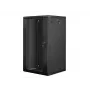 Szafa rackowa Lanberg do montażu ściennego 19'' 22U 600x600mm czarna (szklane drzwi)