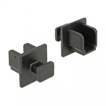 Osłona zabezpieczająca gniazdo DELOCK 64010, polipropylen, czarna, 12,2×15,2×12 mm, opakowanie 10 szt.