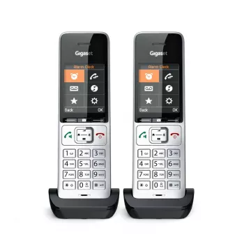 Gigaset COMFORT 500HX duo Analogowy/telefon DECT z identyfikacją rozmówcy Czarny, Srebrny