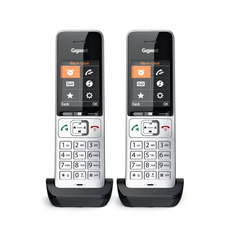 Gigaset COMFORT 500HX duo Analogowy/telefon DECT z identyfikacją rozmówcy Czarny, Srebrny