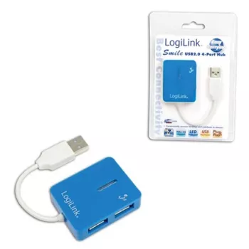 LogiLink USB 2.0 4-Port Hub - Niebieski - Windows 98SE/ME/200/XP/Vista/2003/7 (UA0136)