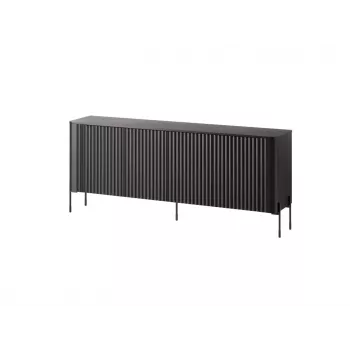 Komoda cama meble VERA 190x40x80 cm, czarny mat, płyta wiórowa, rama 16 mm