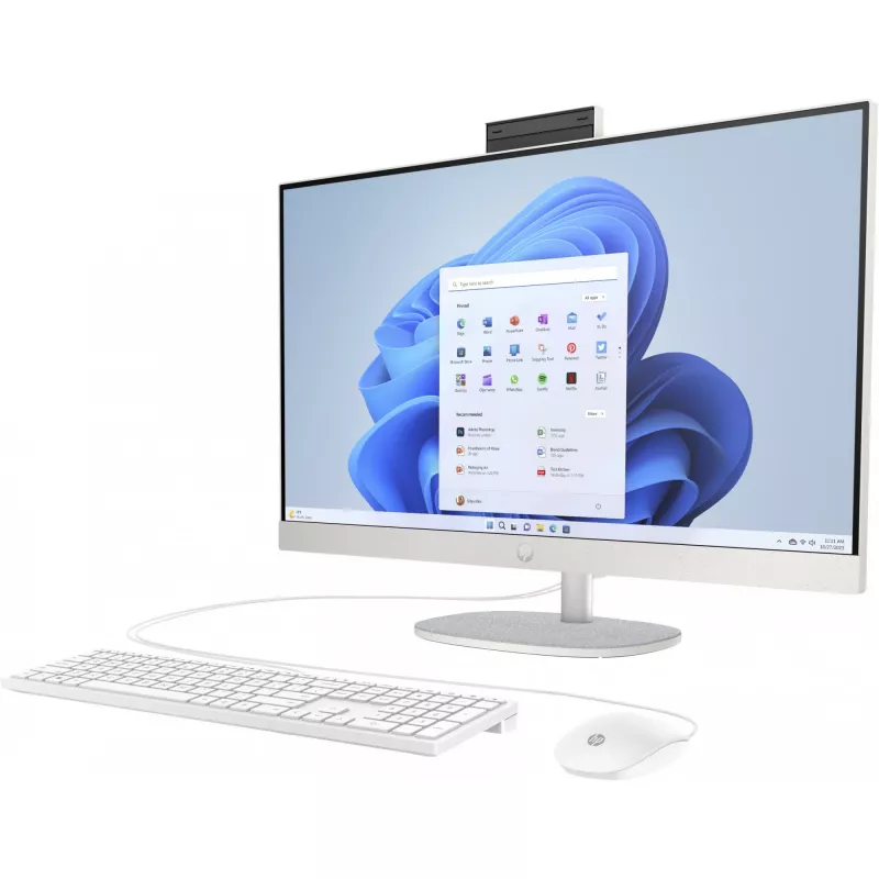 HP 27-cr0007ng - All-in-One (kompletne rozwiązanie) - Ryzen 5 7520U / 2,8 GHz - RAM 16 GB - SSD 512 GB - NVMe - Radeon Graphics - 1GbE, Bluetooth 5.3, Wi-Fi 6 - WLAN: 802.11a/b/g/n/ac/ax
