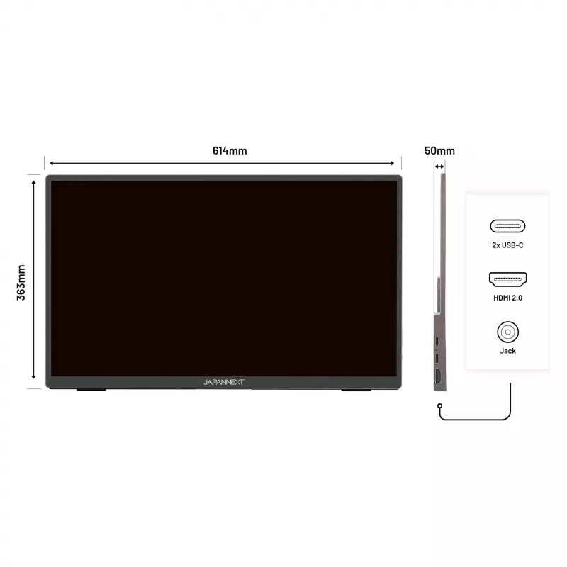 JAPANNEXT JN-MD-I156FHDR-T monitor komputerowy 39,6 cm (15,6 cala) 1920 x 1080 pikseli Full HD LED Dotykowy Szary