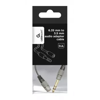 Kabel audio Gembird A-63M35F-0.2M 6.35mm męski na 3.5mm żeński czarny