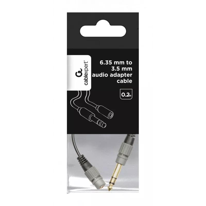 Kabel audio Gembird A-63M35F-0.2M 6.35mm męski na 3.5mm żeński czarny
