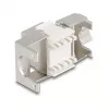 Moduł Keystone DELOCK 90723 — płaska wkładka RJ-45, srebrny/biały, 16×28,5×22,6 mm