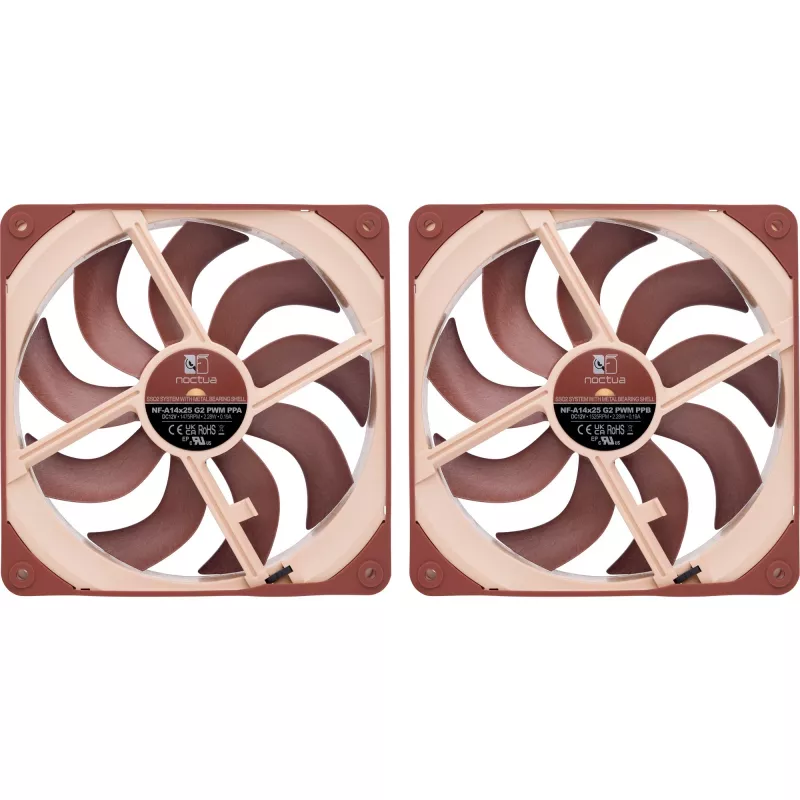 Zestaw dwóch wentylatorów Noctua NF-A14x25 G2 PWM Sx2 PP 140 mm