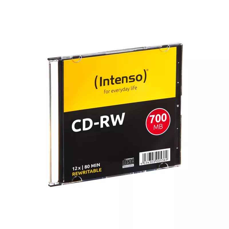 Płyty CD-RW wielokrotnego zapisu INTENSO 700 MB / 80 min, 12x, 10 szt., 120 mm (slimcase)
