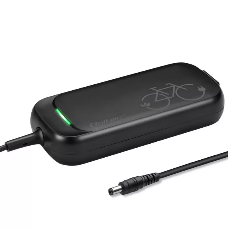 Qoltec Szybka Ładowarka do Hulajnogi Elektrycznej 36V | 42V | 2A | 5.5*2.5 | wodoodporna + kabel zasilający