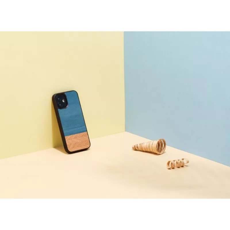 Etui man and wood do iPhone 12 mini — denim Czarny