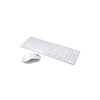 Logilink Combo Set with Autolink - zestaw klawiatura i mysz - bezprzewodowy - 2.4 GHz - niemiecki układ - biały (ID0109)