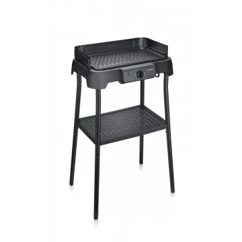 Stołowy grill elektryczny SEVERIN PG 8596, 2000 W, prostokątna kratka, czarny, sterowanie obrotowe