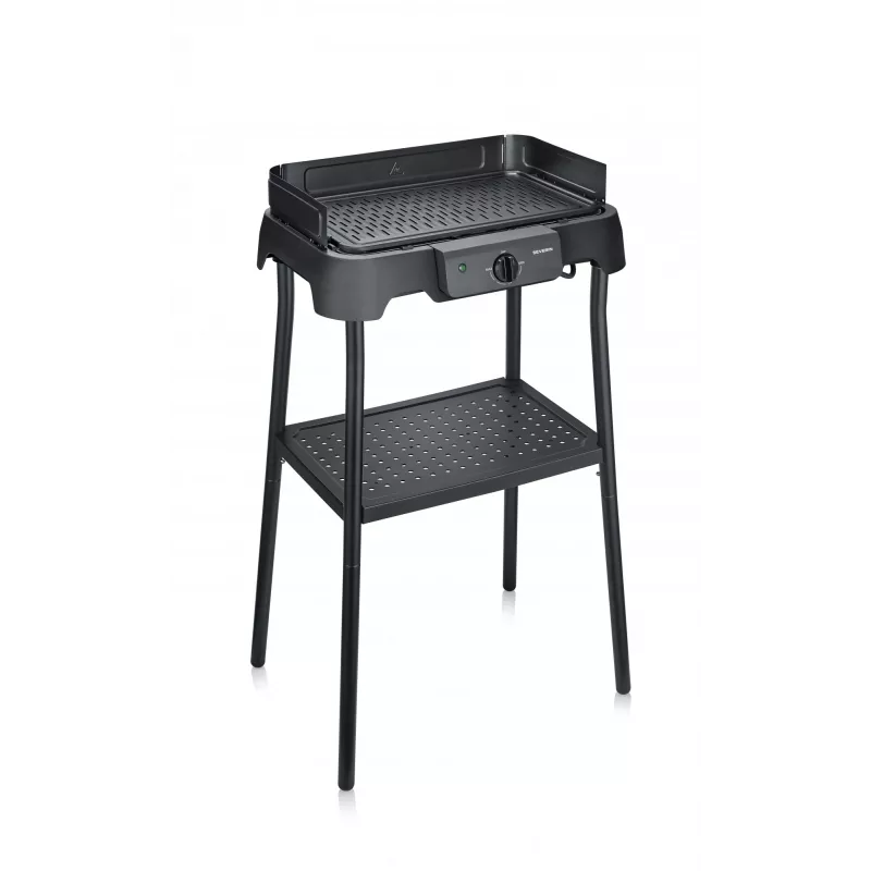 Stołowy grill elektryczny SEVERIN PG 8596, 2000 W, prostokątna kratka, czarny, sterowanie obrotowe