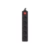 Lanberg Cable Power Strip, 5X French Outlets with Switch, Quality-Grade Copper, 1.5 m | PS1-05E-0150-BK
