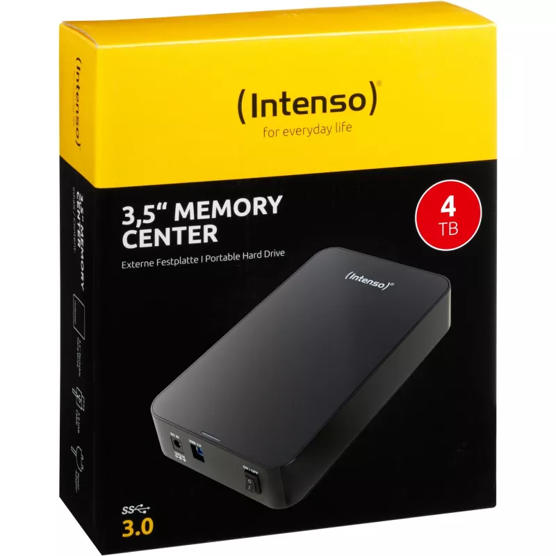 Intenso Memory Center 4TB USB 3.0 3,5-calowy zewnętrzny dysk twardy, czarny (6031512)