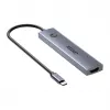 Unitek H1124AGY01 hub USB-C z 100W PD, HDMI 2.0, 2x USB‑A, 2x USB‑C, czytnik SD/microSD — aluminium