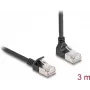 Kabel sieciowy DeLOCK RJ45 Cat.6A 3m czarny 90° w dół kątowy