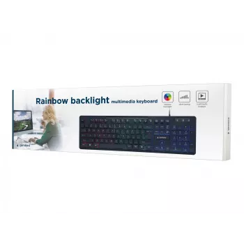 Klawiatura multimedialna USB ENG/CZARNA KB-UML-02 GEMBIRD