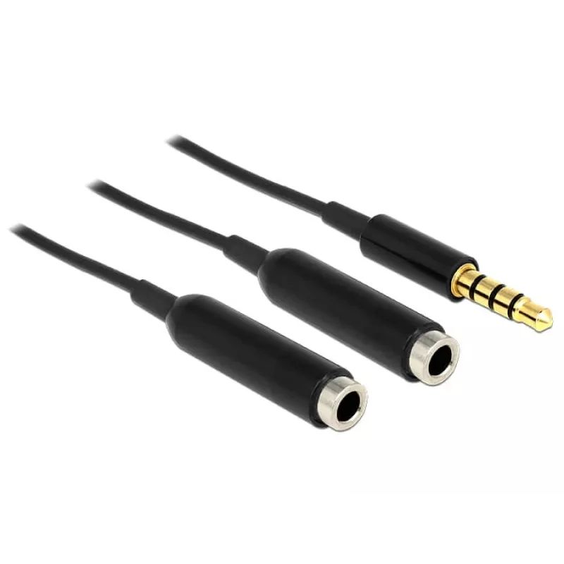Kabel audio DeLOCK 65575 0.25m 3.5mm 2 x 3.5mm Czarny