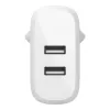 Belkin BOOST CHARGE - Zasilacz - 24 W - QC 3.0 - 2 porty wyjściowe (USB) - Biały (WCB002VFWH)