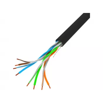 Kabel sieciowy LANBERG U/UTP Cat5e LCU5-10CC-0305-BK 305 m, 24 AWG CCA, 5 mm, osłona PVC, czarny