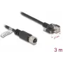 Kabel sieciowy DeLOCK M12 D-coded 4-pinowy żeński na RJ45 wtyk Kat.5e 3m Czarny